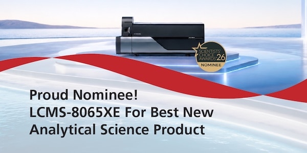 Proud Nominee LCMS-8065XE For Best New Analytical Science Product | Shimadzu