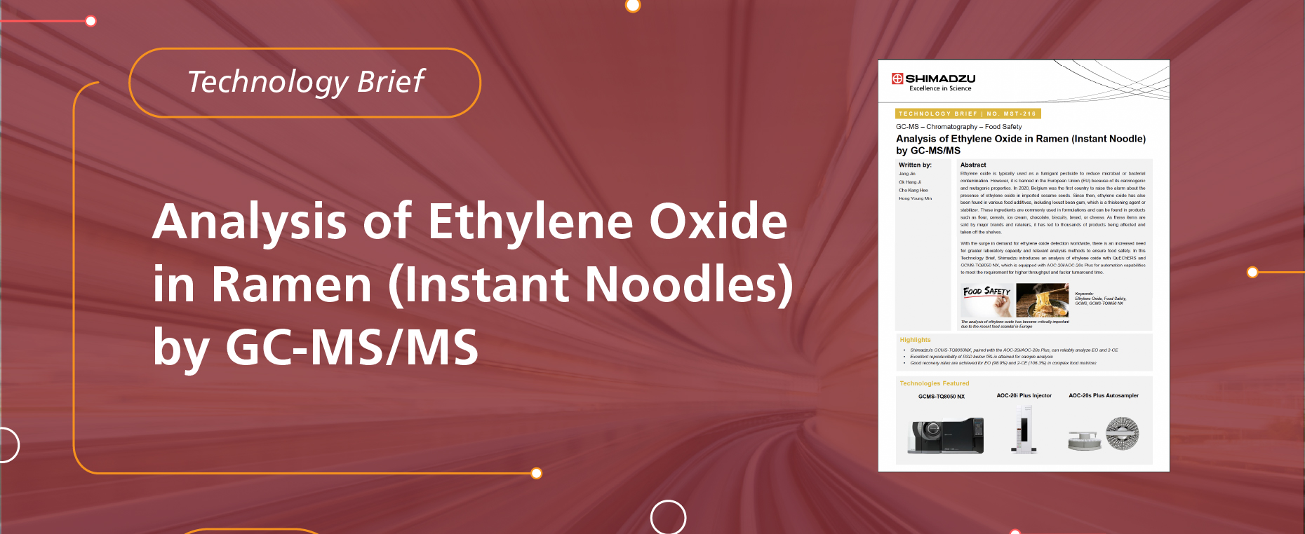 Analysis of Ethylene Oxide in Ramen (Instant Noodles) by GC-MS/MS